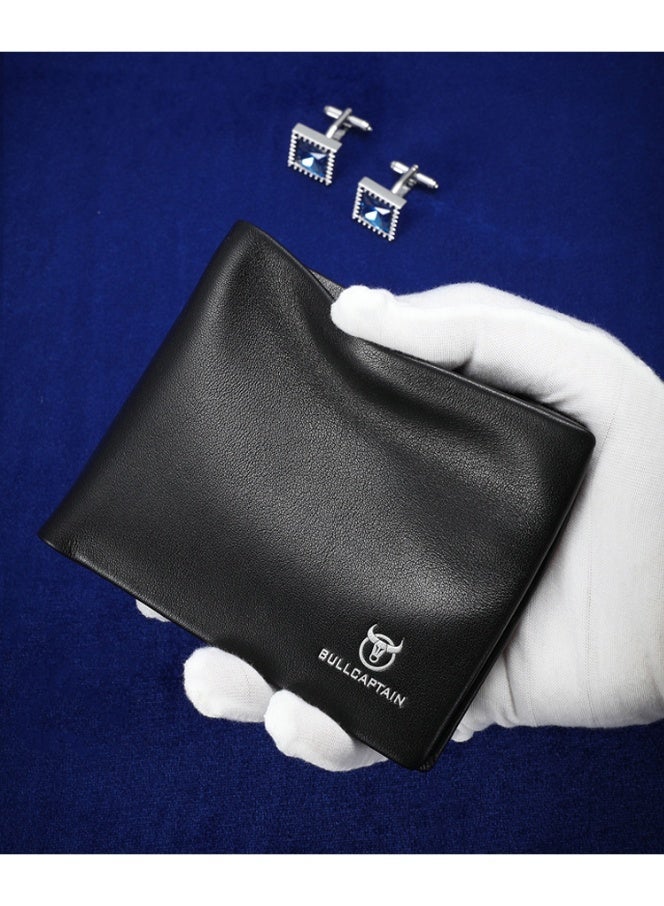 بول كابتن محفظة RFID جلد حيواني - قصيرة - سوداء - للأعمال - Image 4